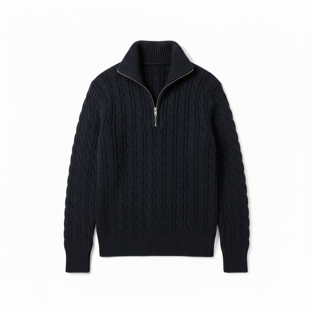 Cable Knit Half-Zip