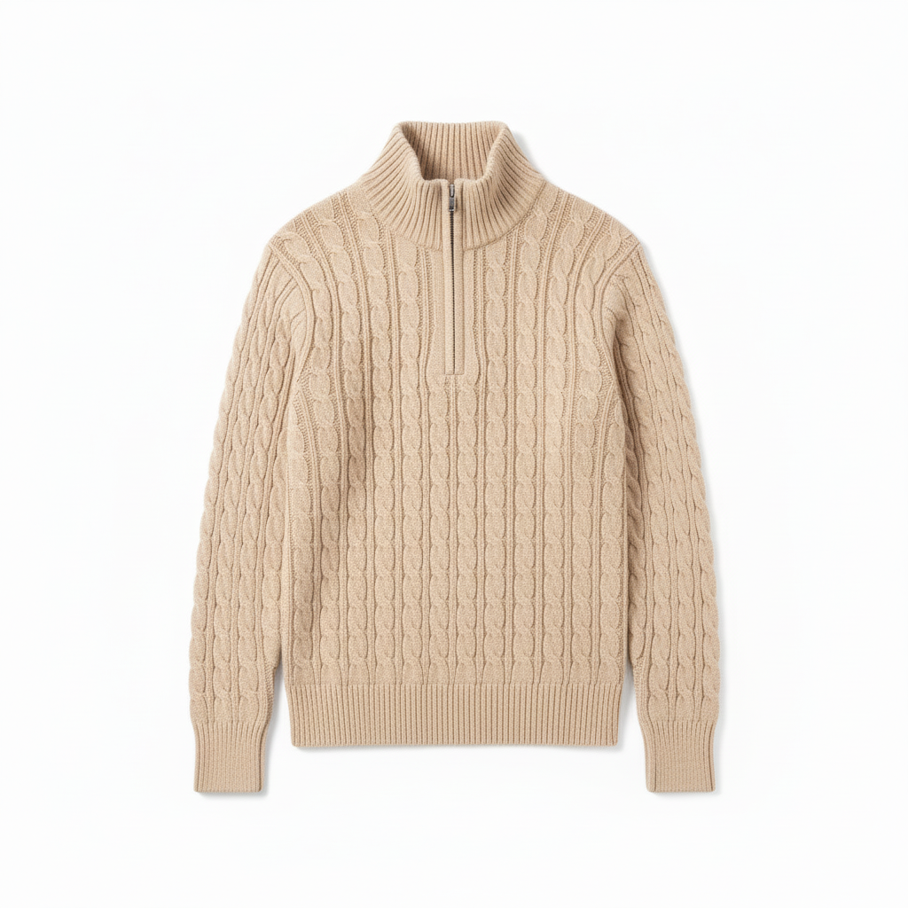 Cable Knit Half-Zip