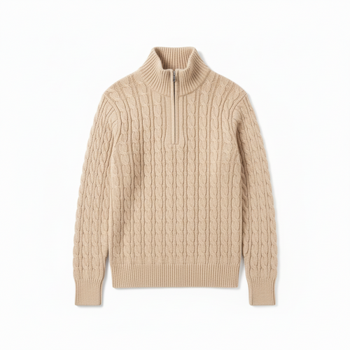 Cable Knit Half-Zip