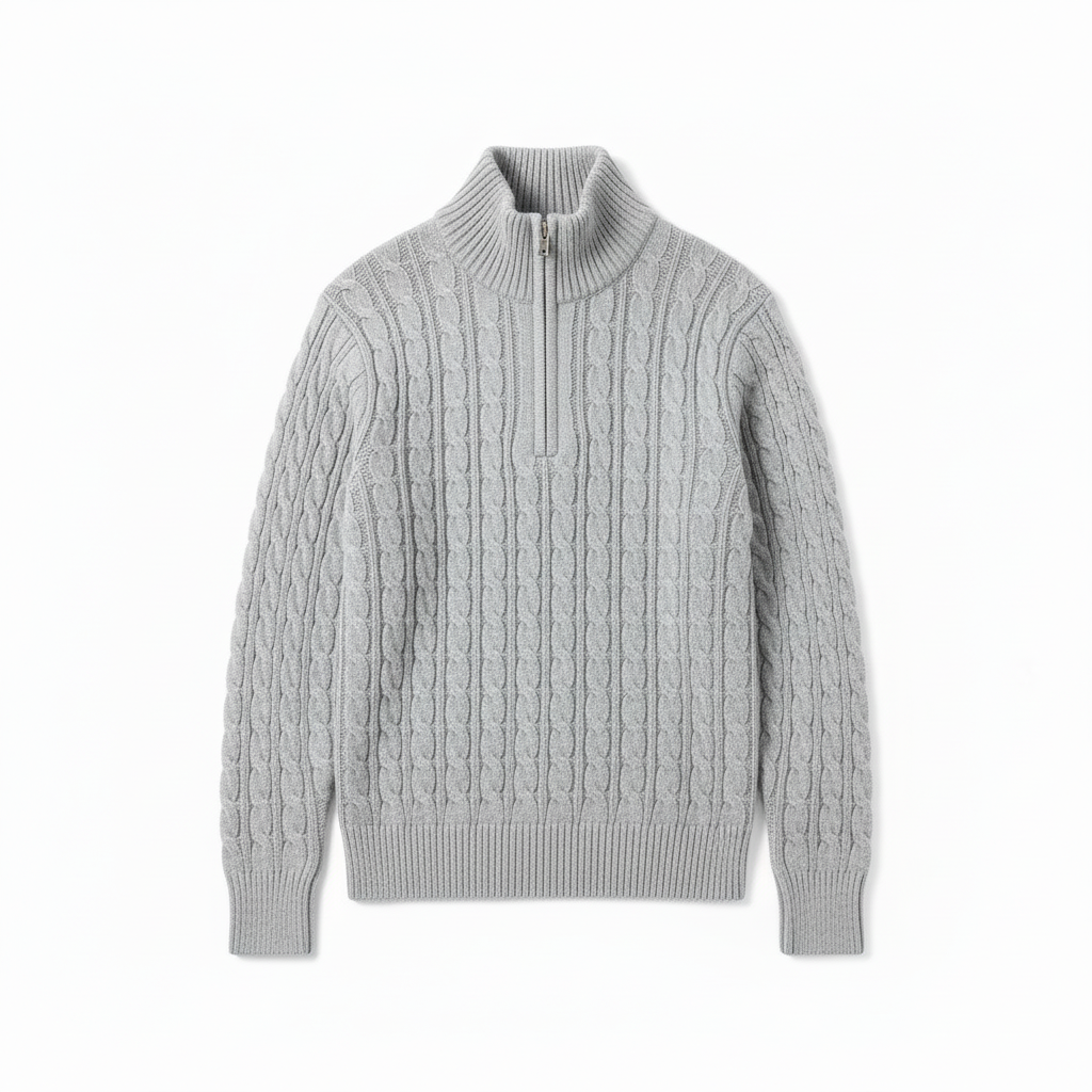 Cable Knit Half-Zip