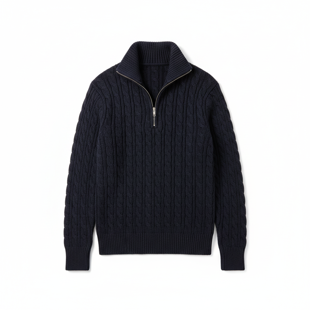 Cable Knit Half-Zip