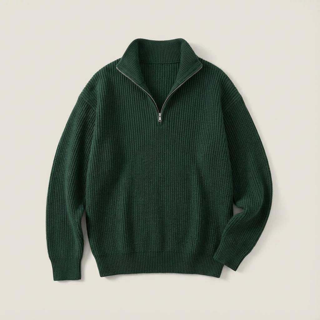 Heavy Knit Half-Zip Sweater